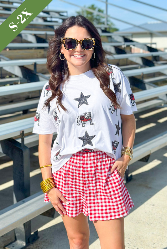 The Georgia All Over Sequin Boxy Tee