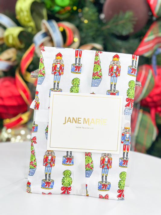 Jane Marie Festive Nutcracker Satin Pillow Case