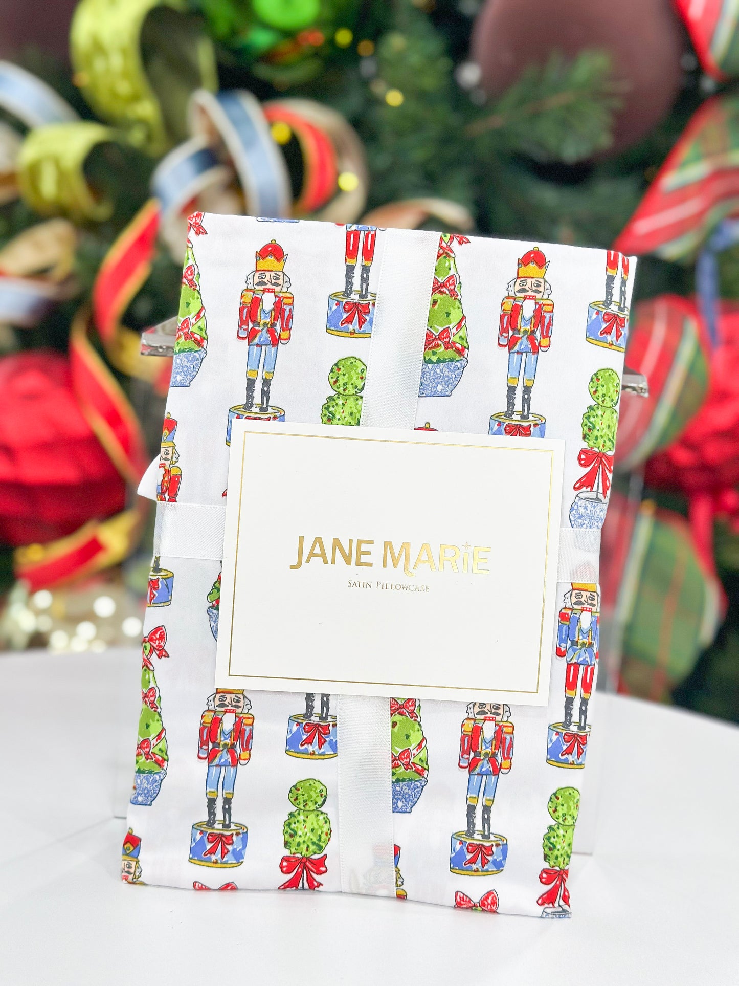 Jane Marie Festive Nutcracker Satin Pillow Case