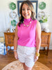 City Sleek Mock Neck Top in Pink