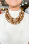 The Olivia Necklace in Marble Tan