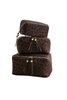 Katie Loxton | Soho Suedette Medium Makeup & Toiletry Bag in Chocolate Leopard