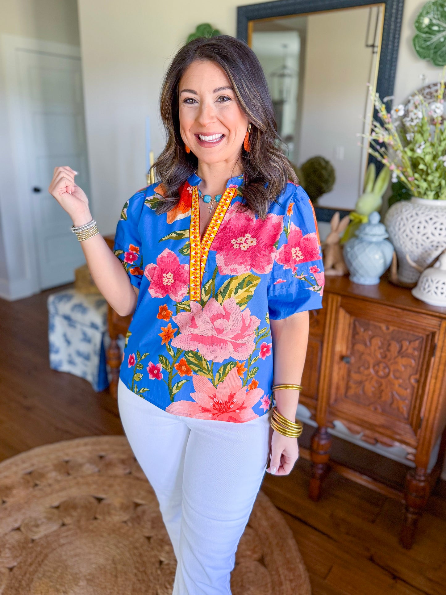 Raya Top in Capri Blossoms