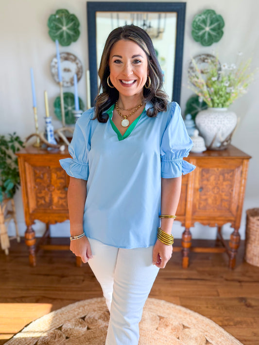 Mary Square | Jessica Top in Light Blue