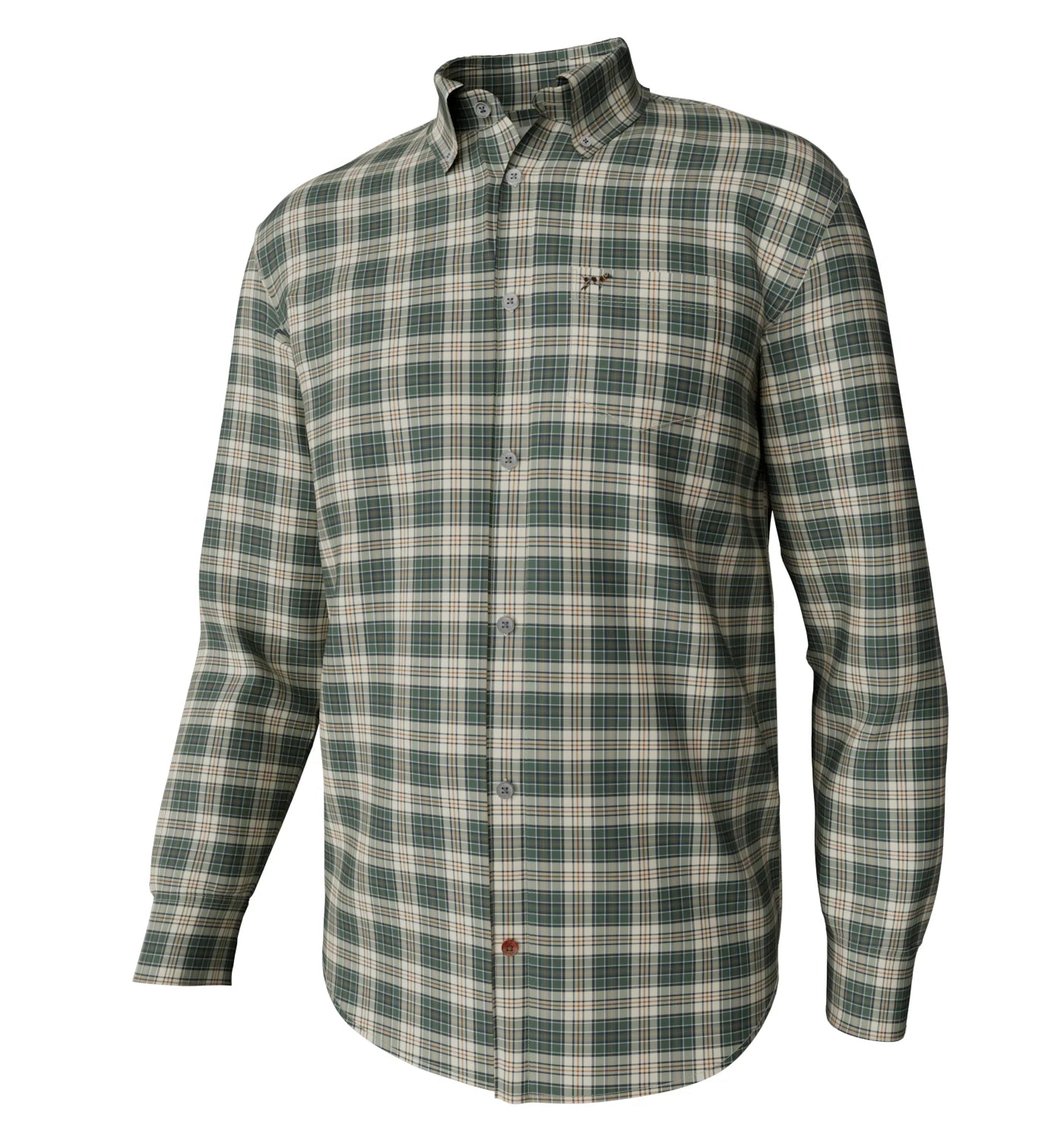 Southern Point Hadley Vintage Long Sleeve Button Down in Duck Green