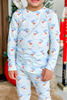 Kids Santa Baby Blue Pajama Set