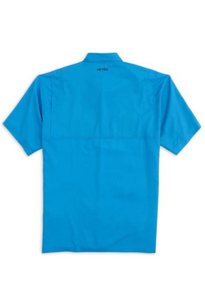 Heybo Beaufort Short Sleeve Fishing Shirt in Ocean Blue