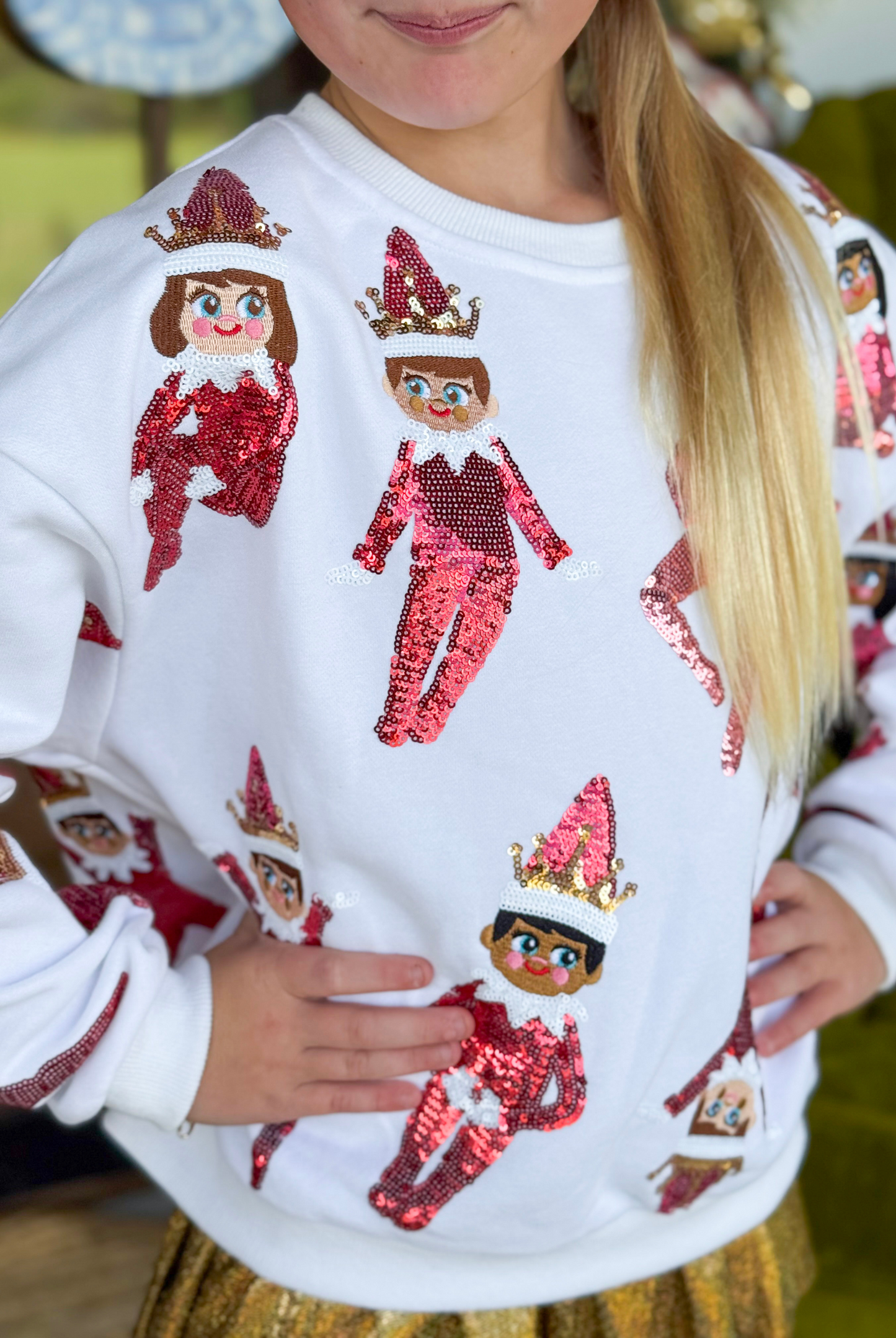 Queen of Sparkles Kids Elf on the Shelf Sweatshirt