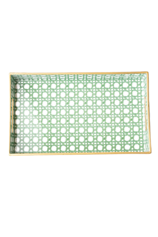 Green Cane Vanity Tray