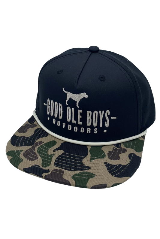 Riverbed Threads | GOB Arched Lab Hat in Black/Camo