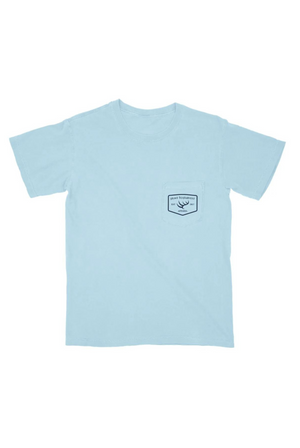 Hunt To Harvest Badge T-Shirt in Columbia Blue