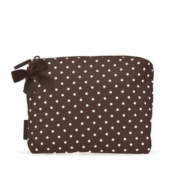 Casemate | Crinkle Make Up Bag in Espresso Polka Dot