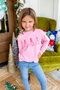 Girl's Light Pink Christmas Trees Trio Long Sleeve Tee