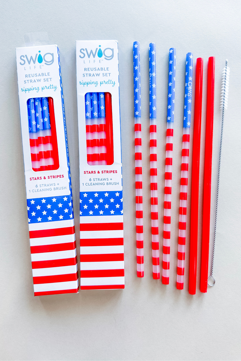 Swig Stars & Stripes Reusable Straw Set