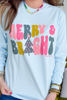 Merry & Bright Long Sleeve T-Shirt in Light Blue