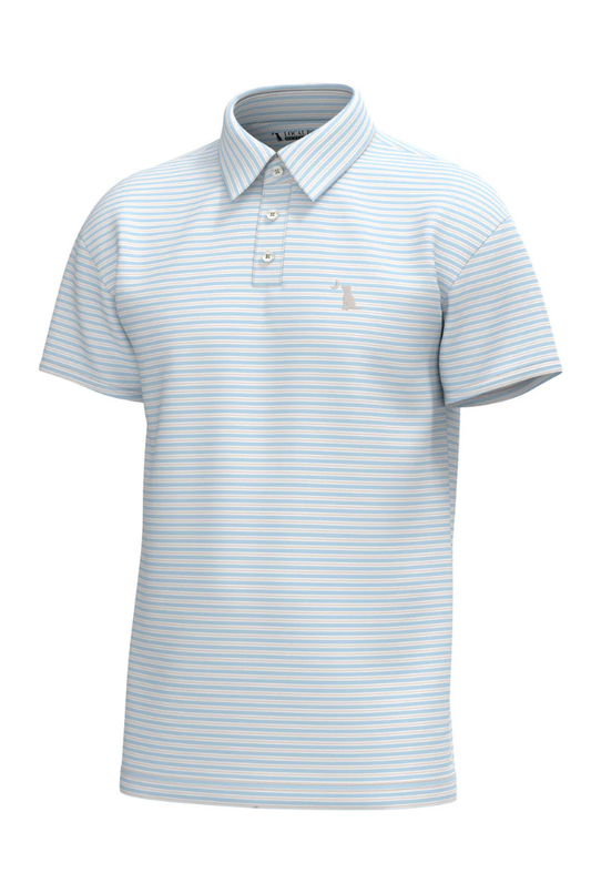 Local Boy | Surfside Polo in Ice Blue/Light Sand/White