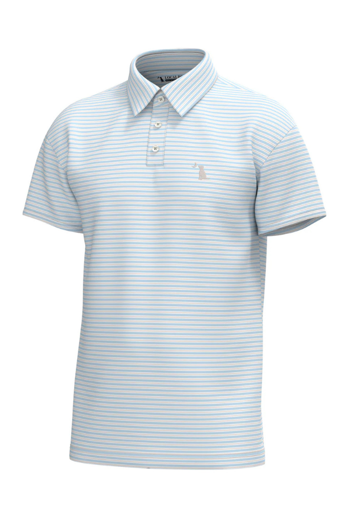 Local Boy | Surfside Polo in Ice Blue/Light Sand/White