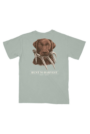Hunt To Harvest Dog And Shed T-Shirt in Bay
