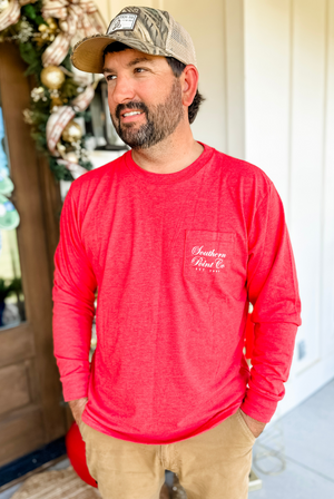 Southern Point SANTA CLAUSE LONG SLEEVE TEE in Red