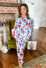 Poinsettia Flannel Long Sleeve Pajama Set