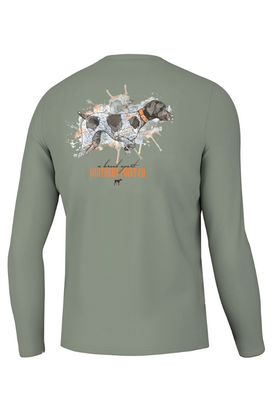 Southern Point SPLATTER SERIES DOG LONG SLEEVE TEE in Sea Spray