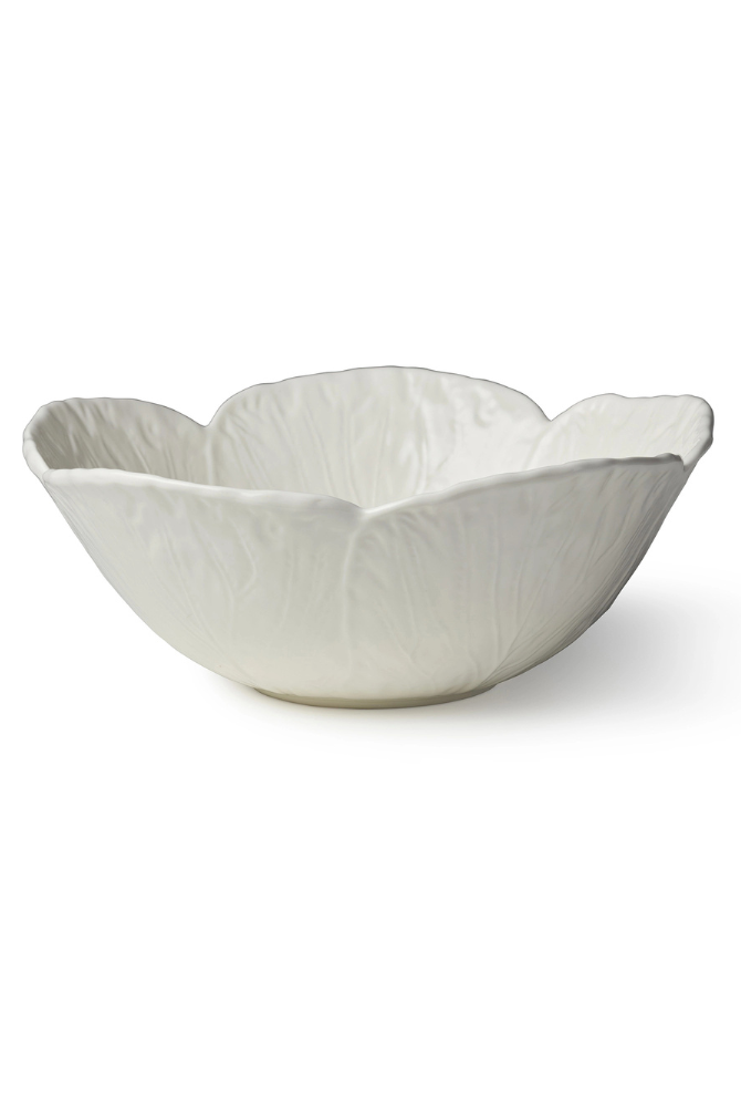Le Jardin Cabbage 3-D Deep Bowl in White