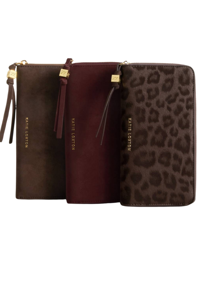 Katie Loxton | Large Wallet in Chocolate Leopard