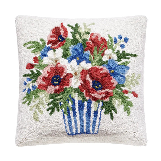 Patriotic Poppies Hook Pillow