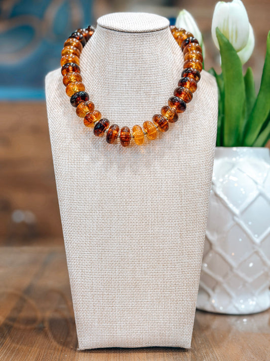 Jenn Beaded Necklace in Brown