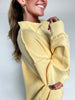 Callie Mock Neck Sweatshirt in Pale Yellow