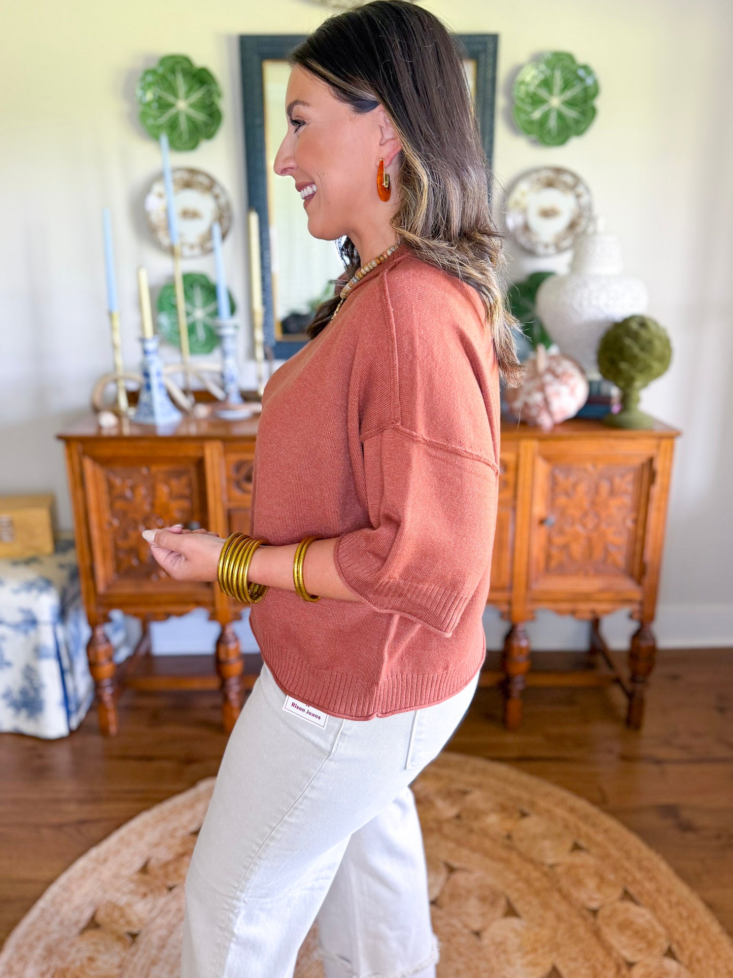 The Camille Knit Top in Camel