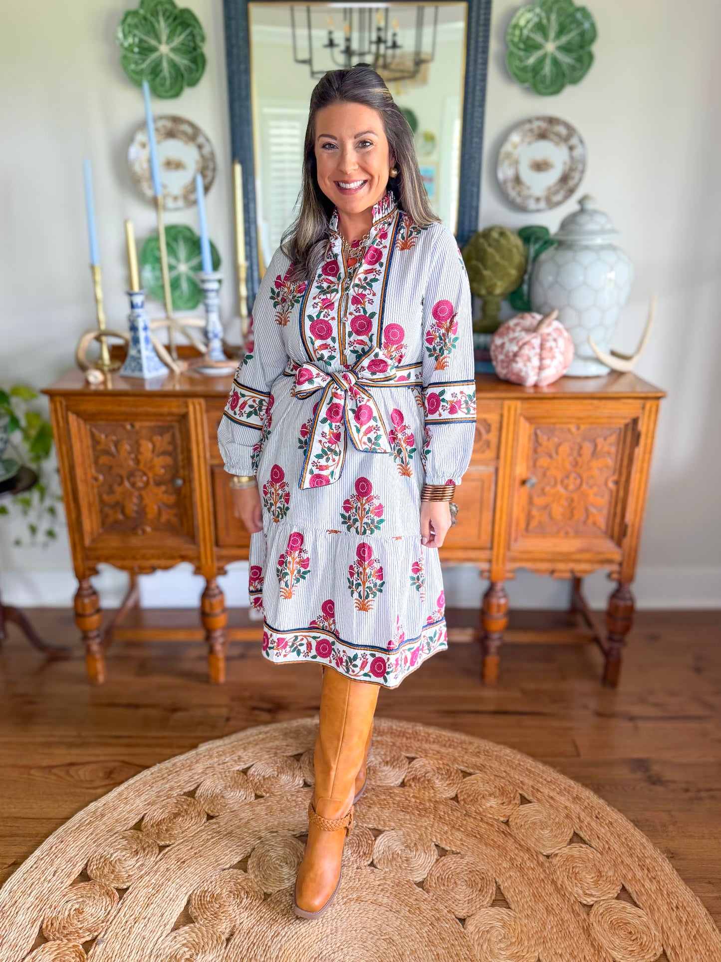 Heart of Grace | Caroline Midi Dress in Eldermere Stripe
