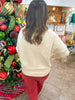 Knit Threads Sweater Top in Cream