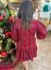Mary Square Naomi Dress in Red Plaid