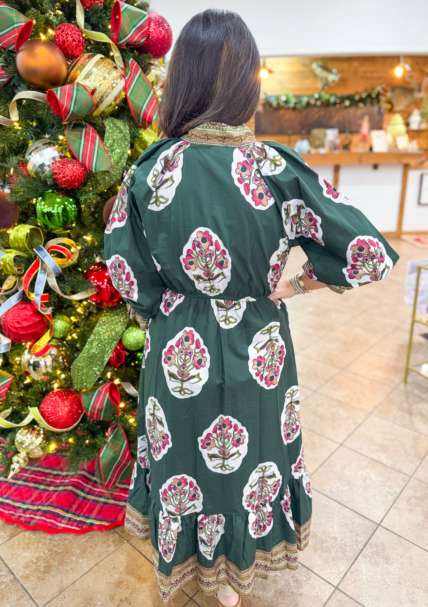 Frosted Pines Midi Dress