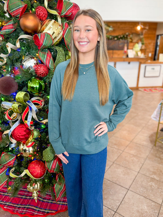 The Sloane Scuba Pullover in Ash Jade