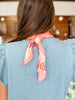 Pink Floral Silk Bandana Scarf