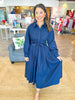 Whispering Willow Midi Dress in Navy