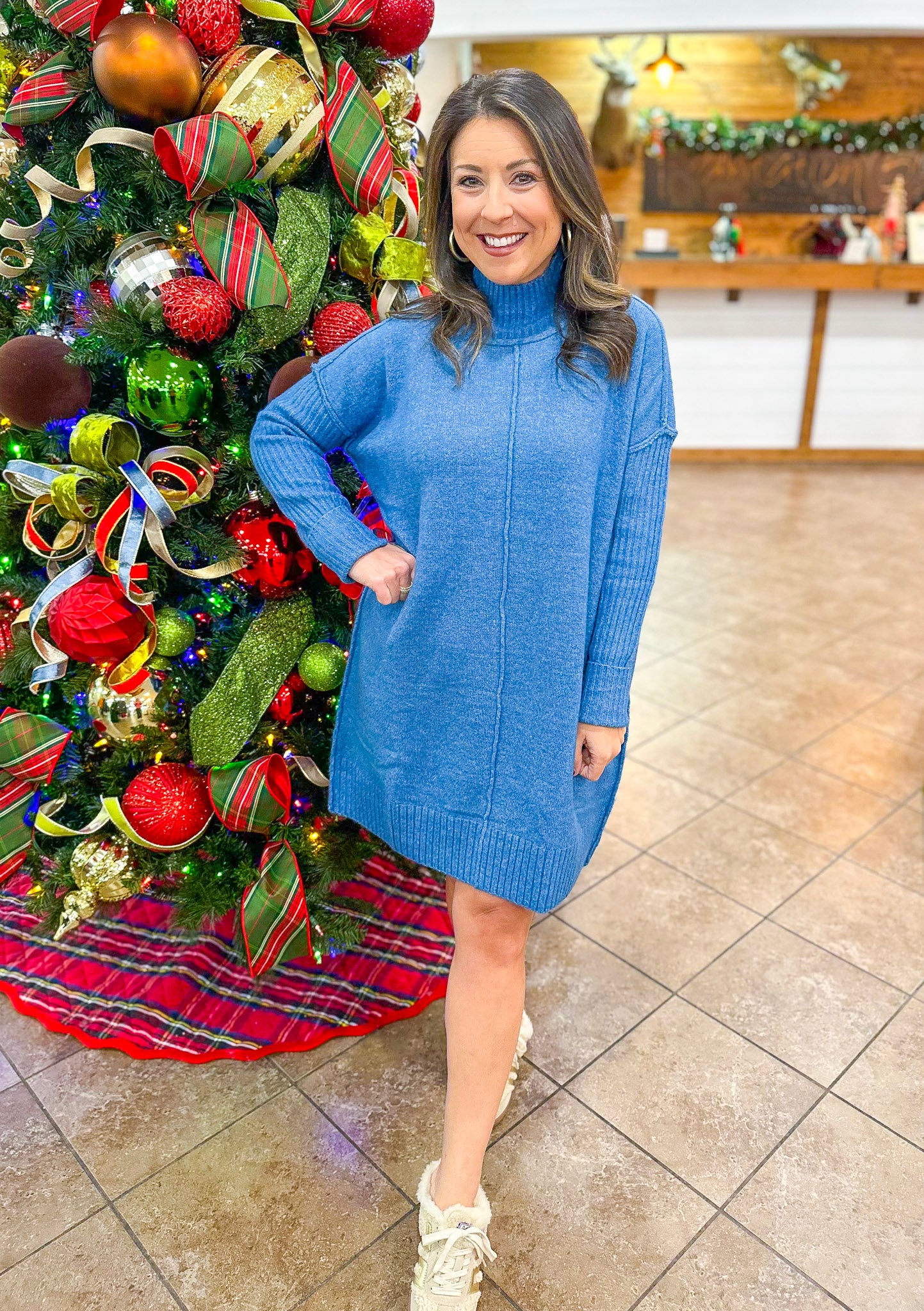 Winter Blues Sweater Dress