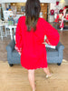 Harvest Petals Mini Dress in Red