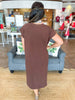 Crisp and Cozy T-shirt Dress in Brown