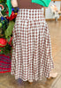 Holiday Gingham Skirt in Brown