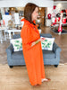 Adrienne Nina Dress in Orange Pinstripe