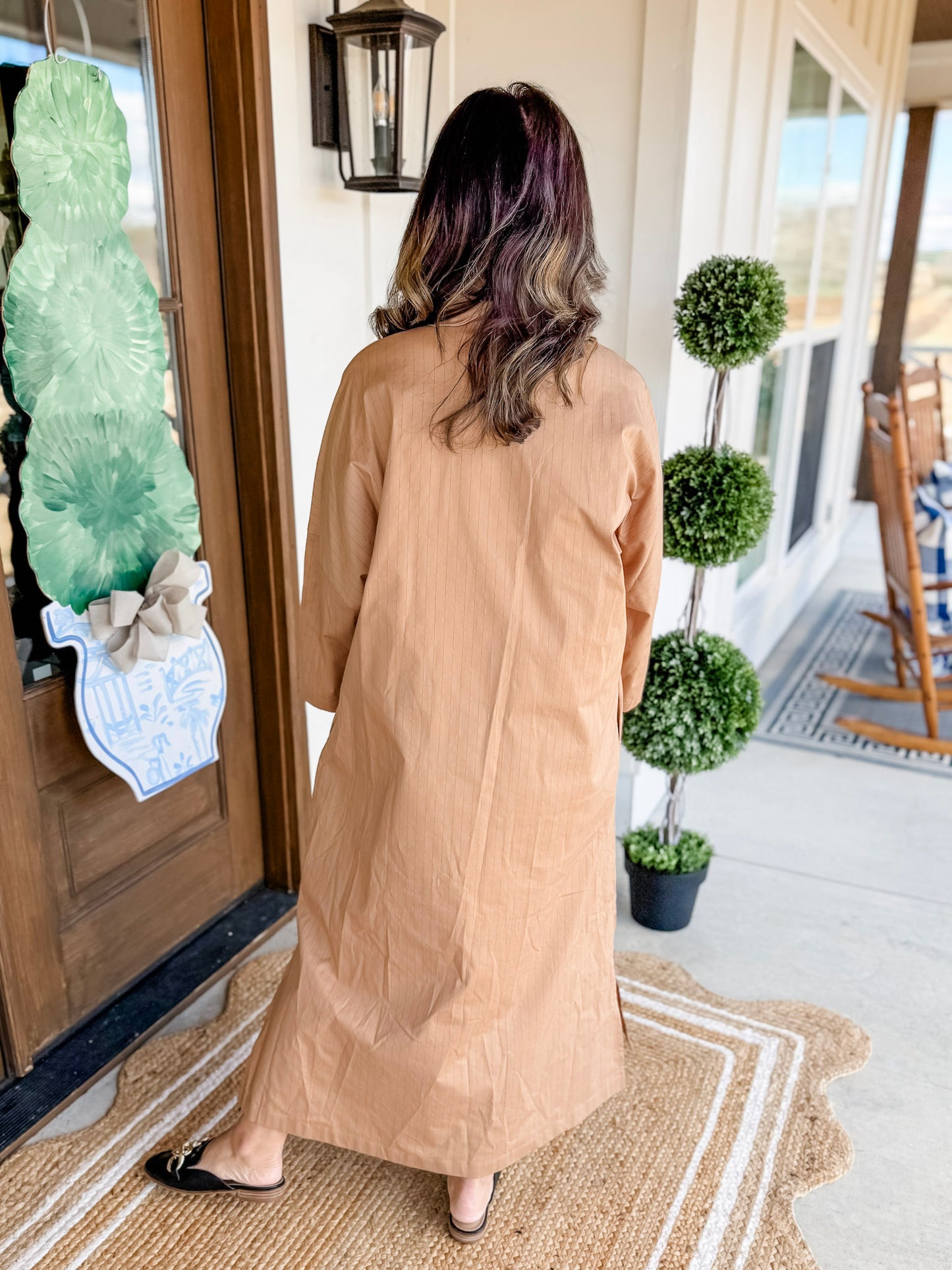 Regan Button Down Maxi in Camel