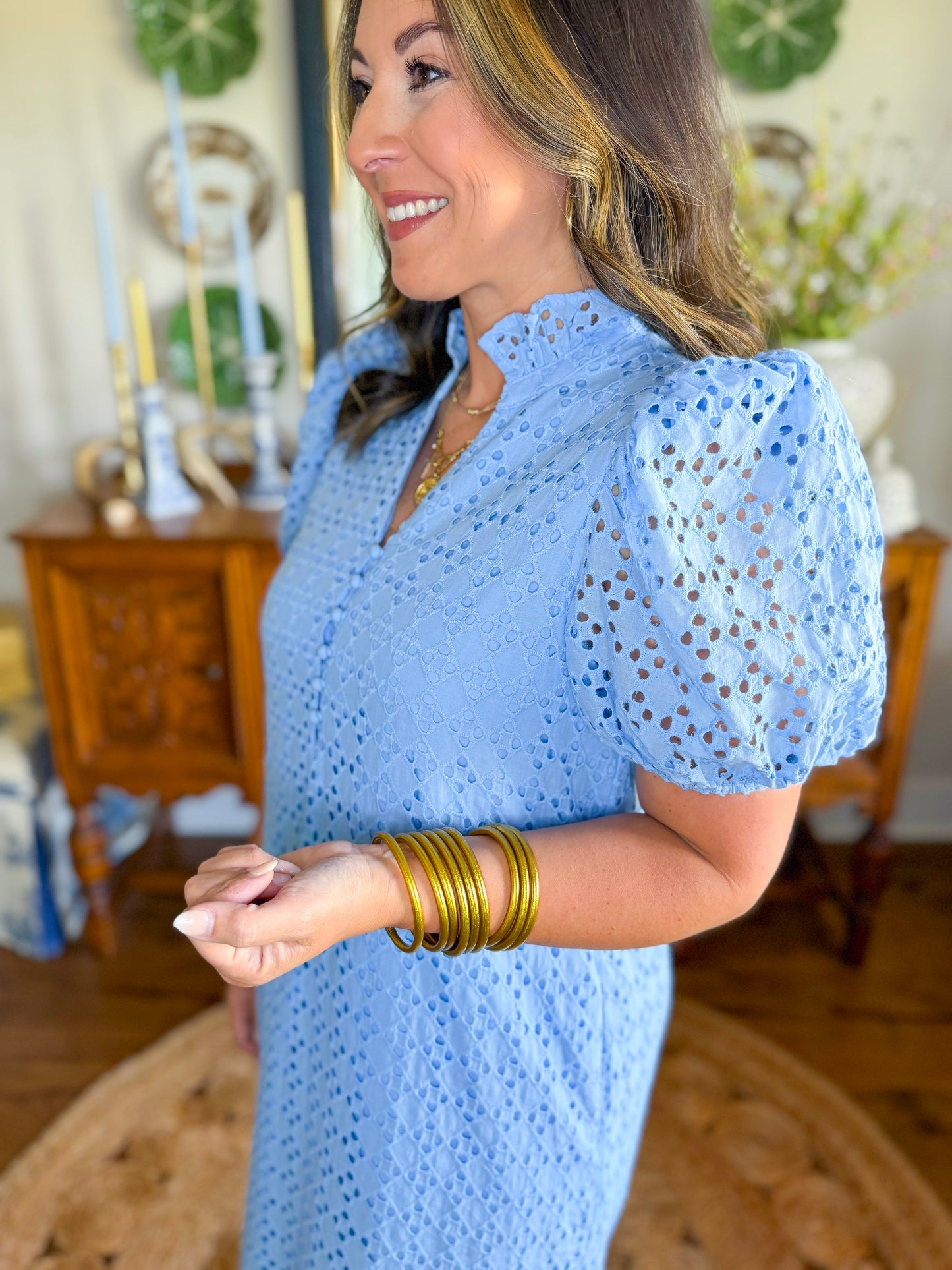 The Sweetwater Eyelet Midi Dress