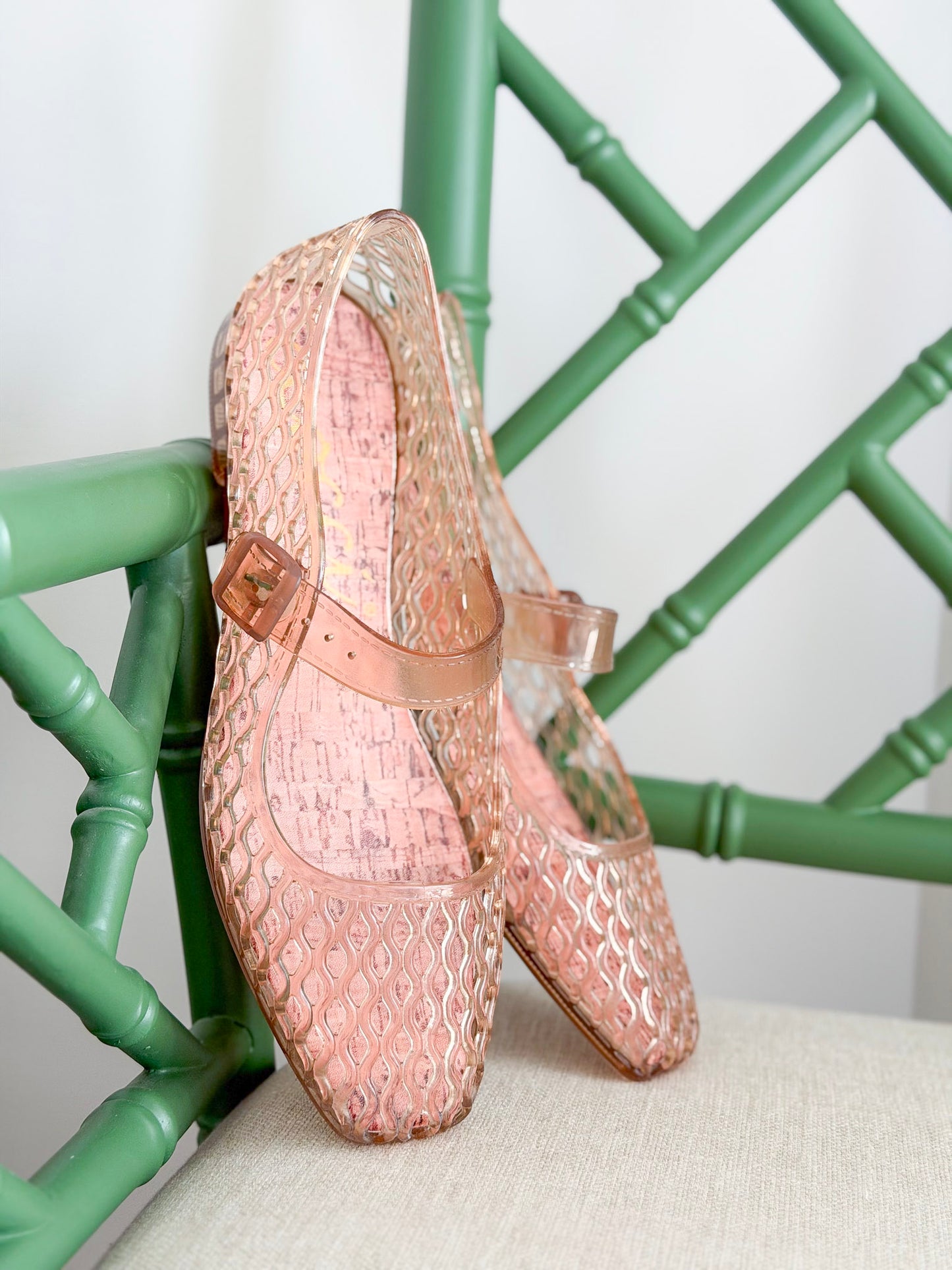 Lisa Mary Jane Jelly Flat in Camel