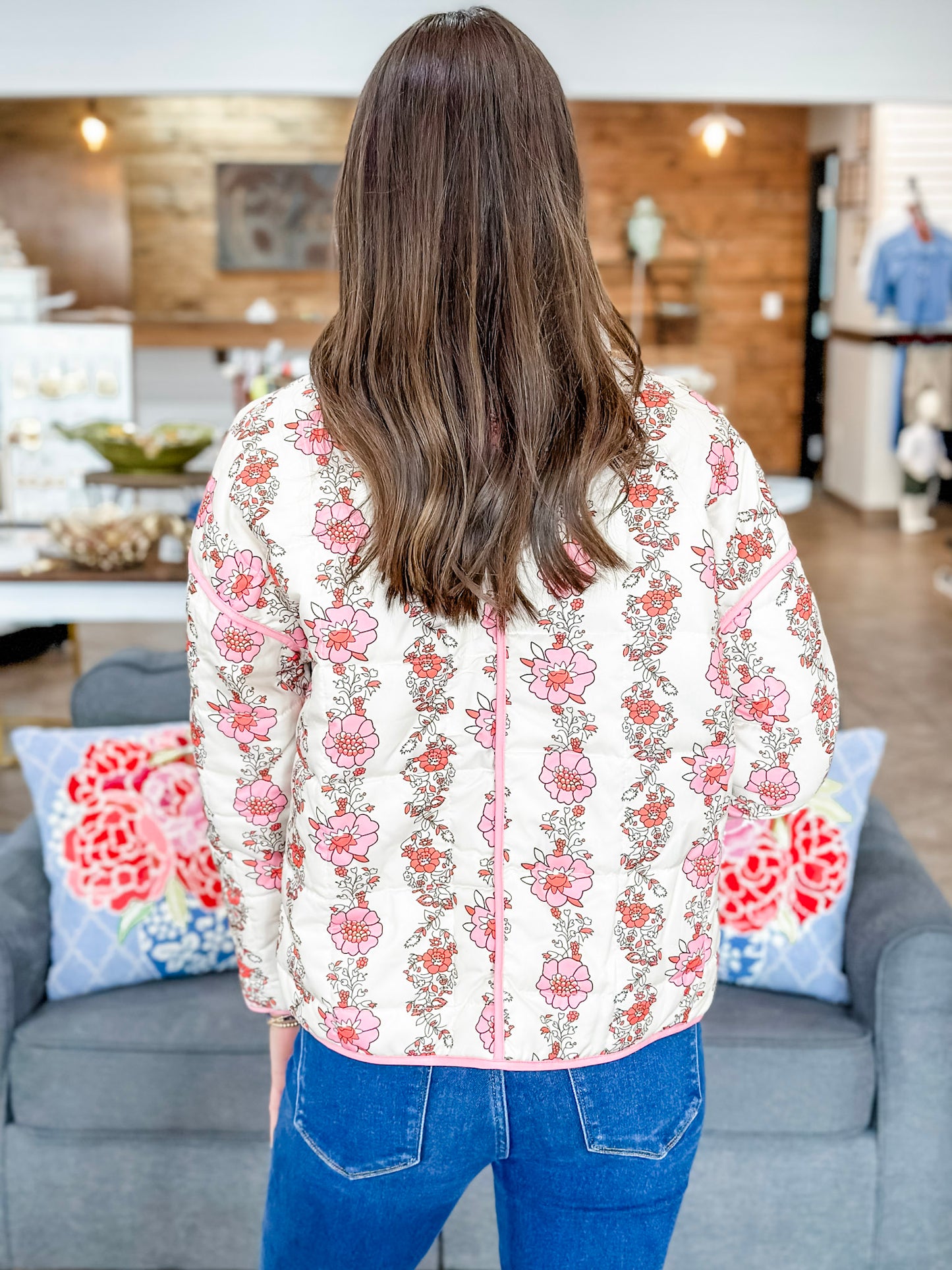 Sweet Secrets Floral Quilted Jacket