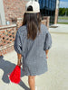 Adrienne Charlotte Dress in Black Seersucker Gingham