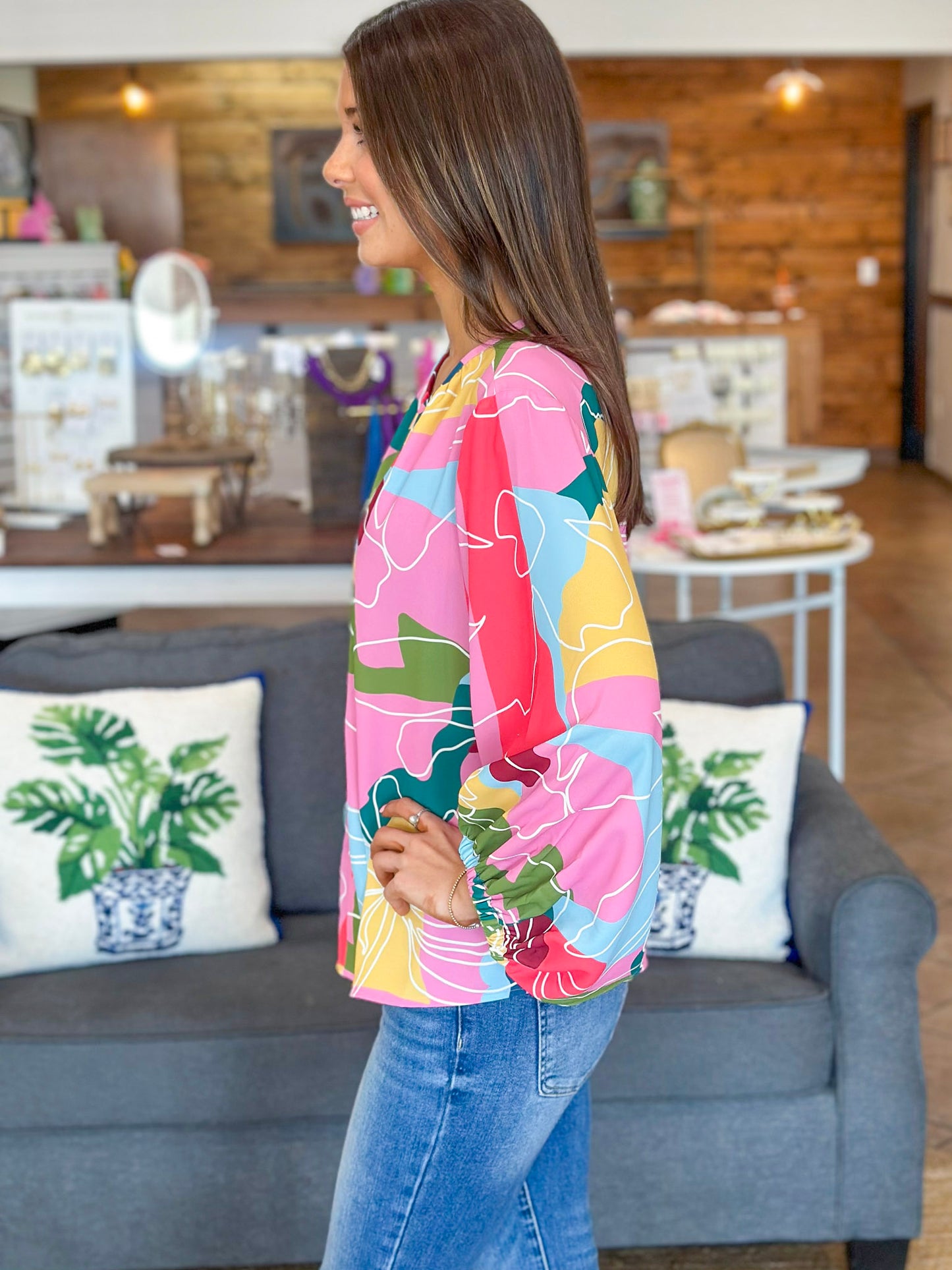 Crosby Livie Top in Floral Whimsey