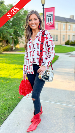 The Georgia Boots Button Up Top